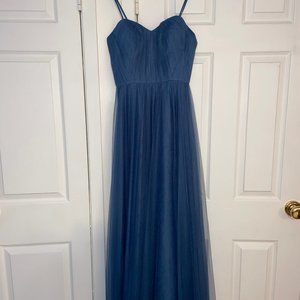 Revelry Rosalie Bridesmaid Dress Dusty Blue Size 4